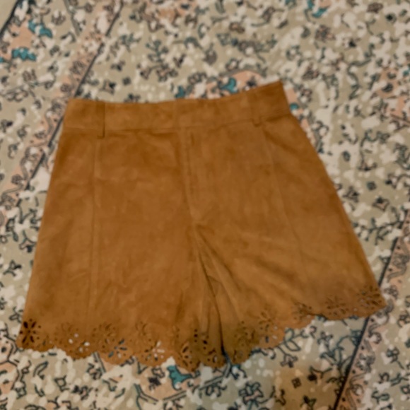 Zara Suede Cutwork Shorts - Picture 4 of 12